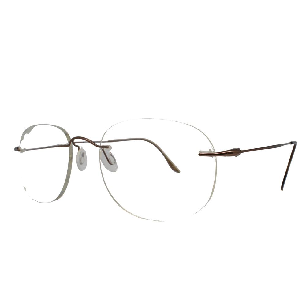 Safilo SAF7800/A Y72 Titanium Rimless 52-20-140 Eyeglasses FRAMES ONLY-VERY GOOD